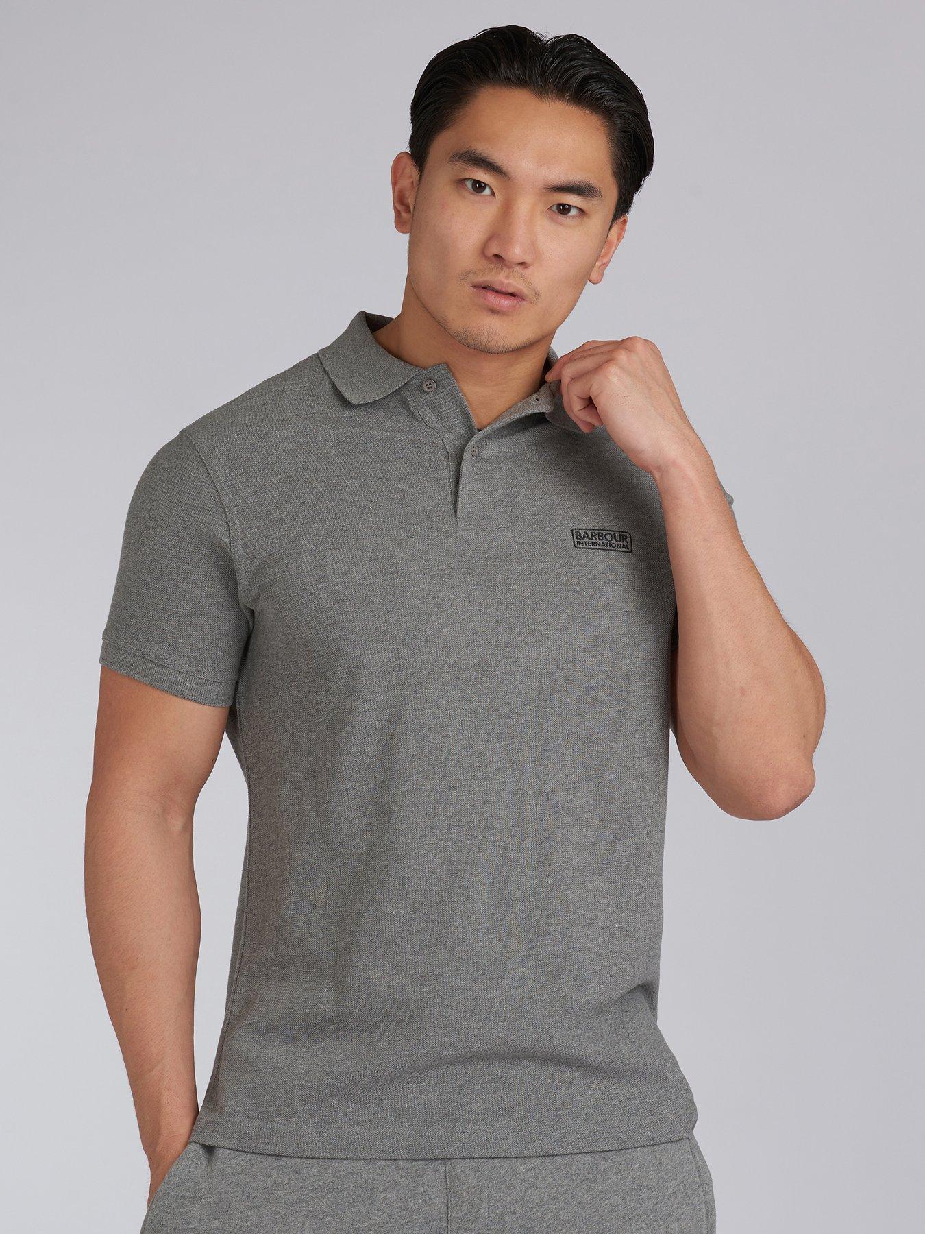 barbour grey polo shirt