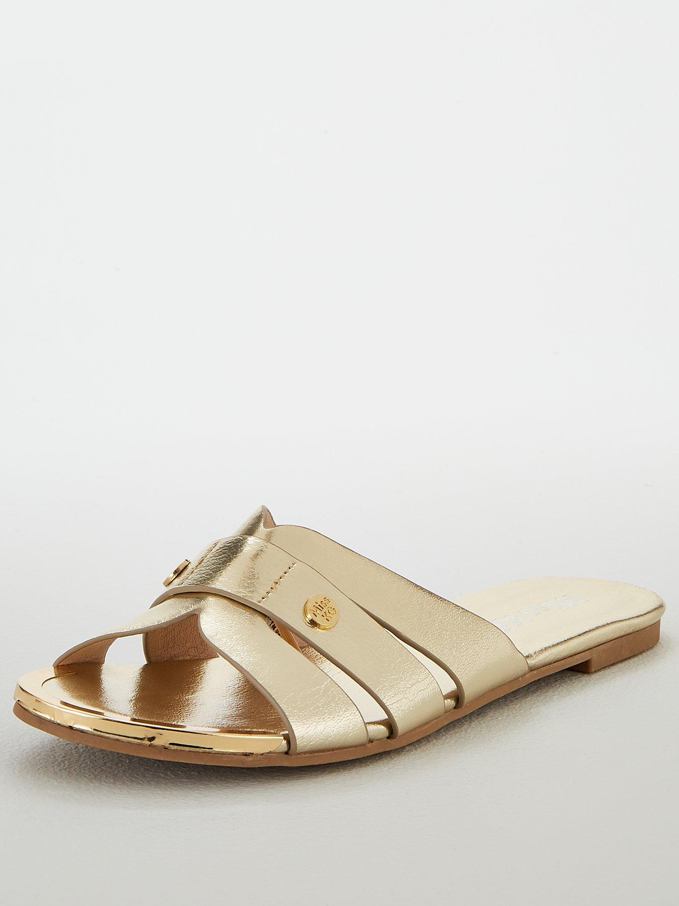 gold flat sandals uk