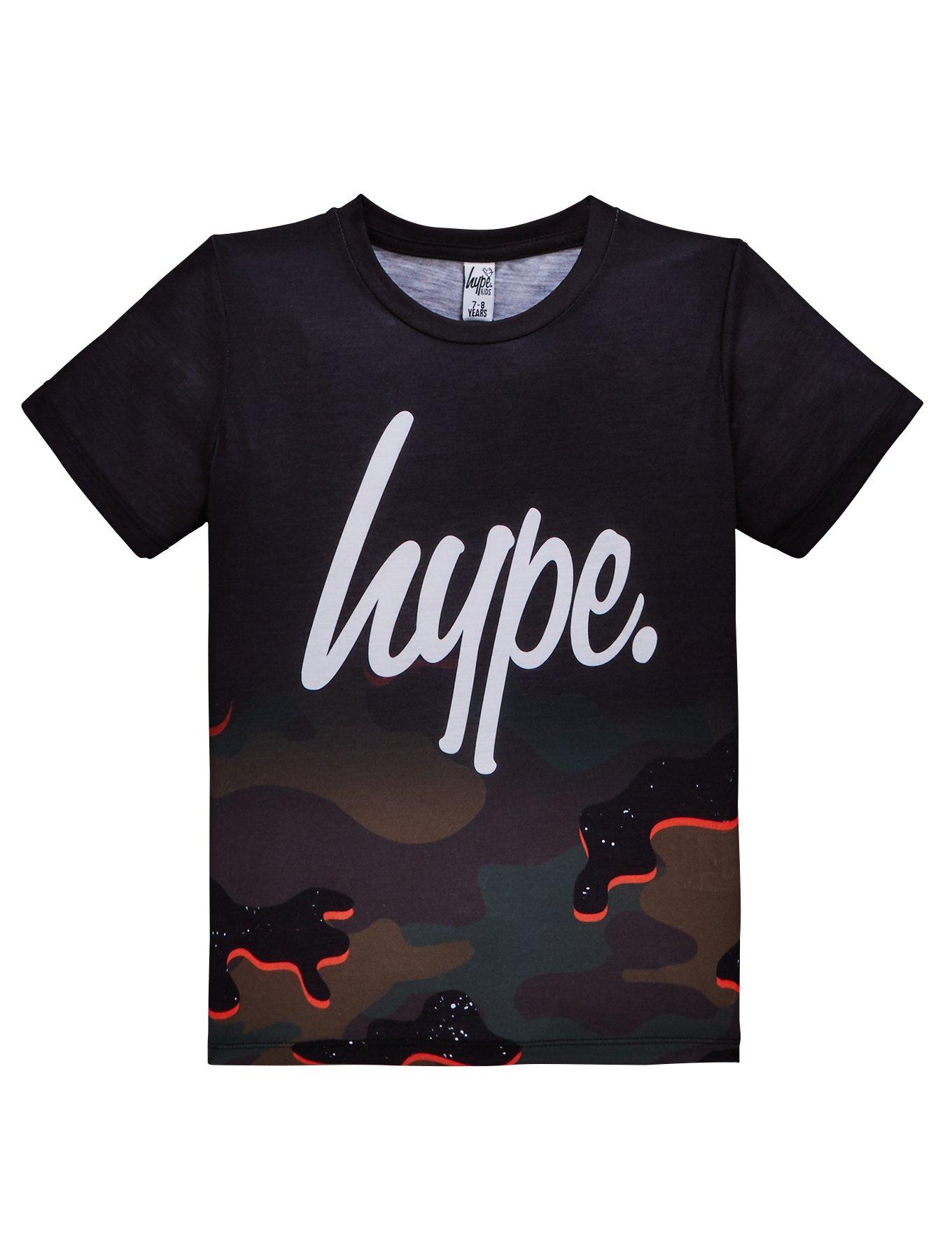 Boys HYPE Black //white Camo Tshirt Age 5-6