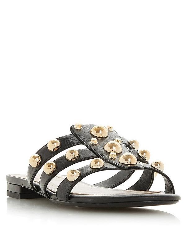 Dune London Nahlah Stud Detail Flat Sandals Black | very.co.uk Dune London Sandals Sale: Dune London Rose Gold Missy High