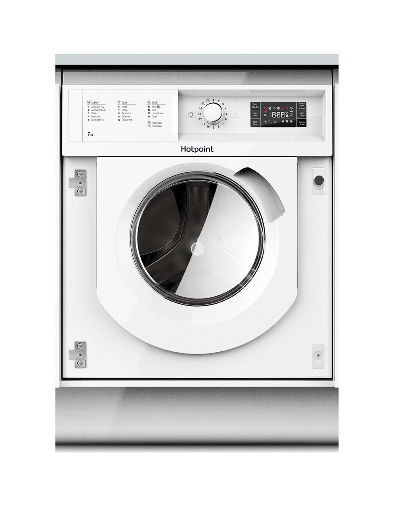Hotpoint Biwmhg71484 7Kg Load, 1400 Spin Integrated Washing Machine – White – Washing Machine Only