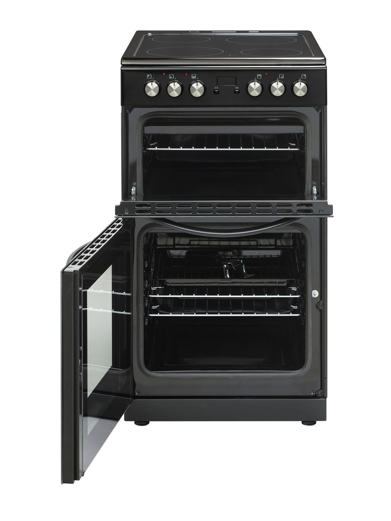 Swan SX15821B 50cm Twin Electric Cooker Black very.co.uk