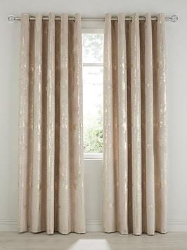 Product photograph of Michelle Keegan Home Embossed Velvet Eyelet Interlined Curtains from very.co.uk