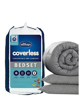 Product photograph of Silentnight Coverless 10 5 Tog Duvet With Pillowcases - Grey from very.co.uk