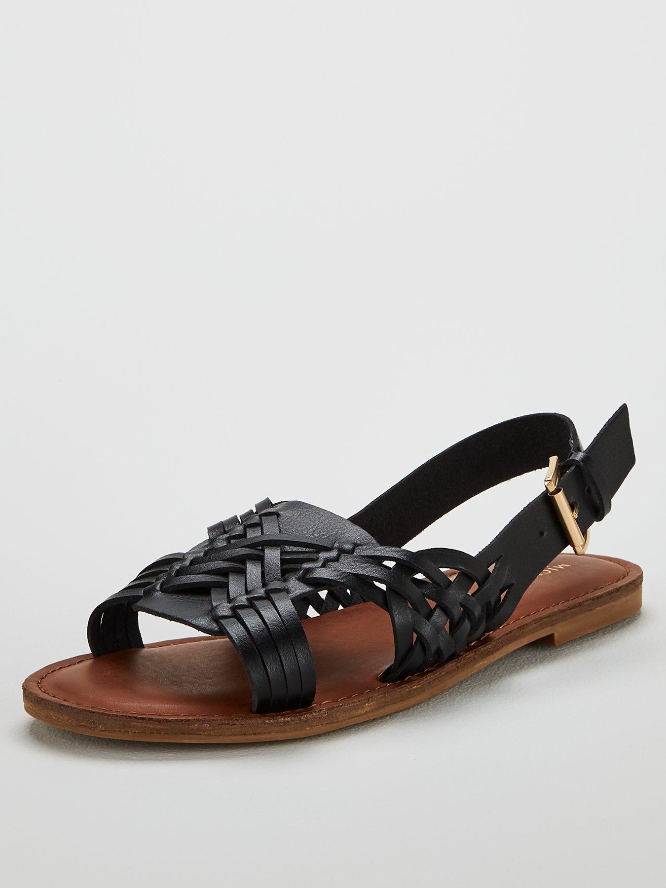 black slingback flat sandals
