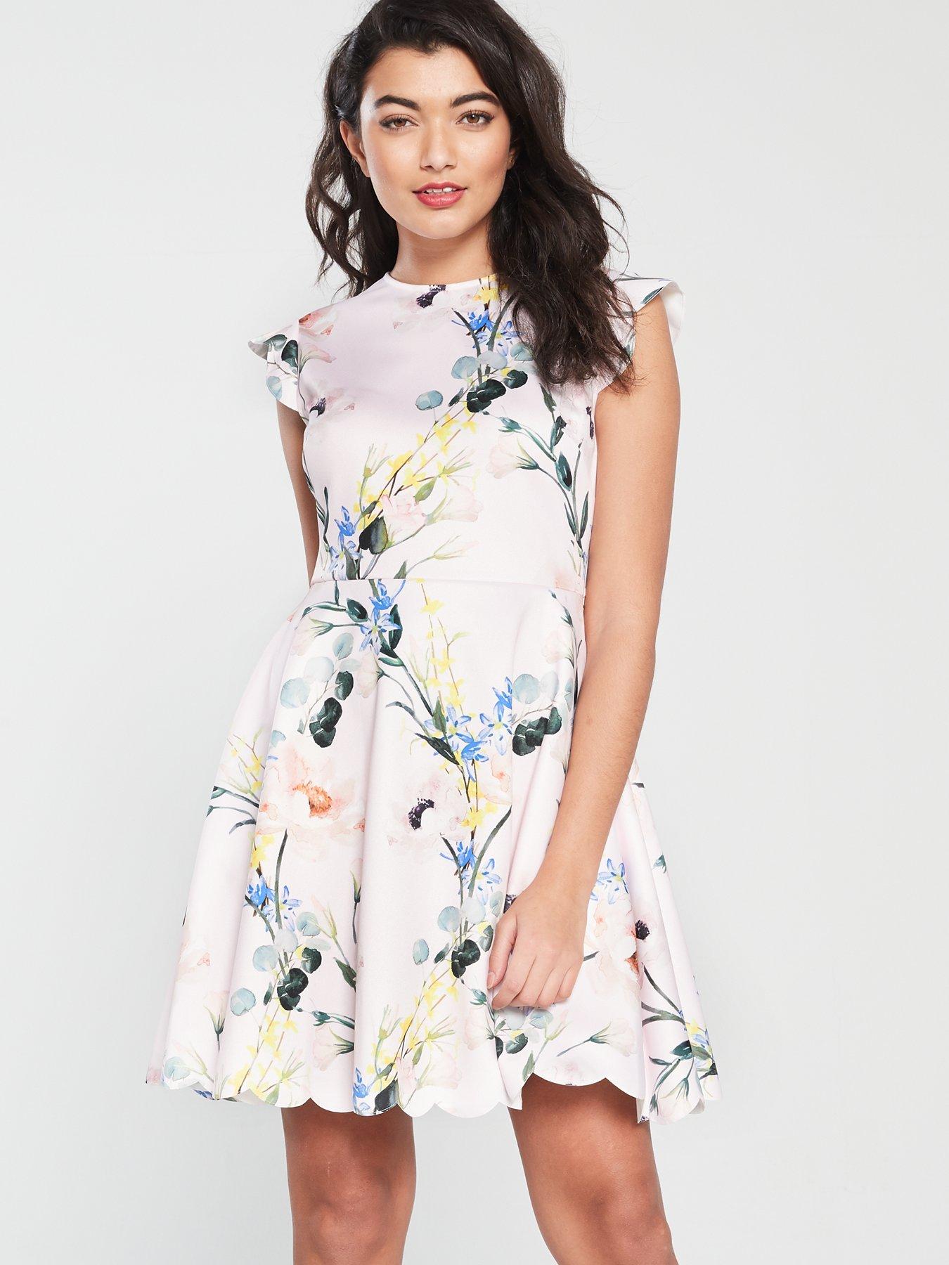 karsali elegance scallop skater dress