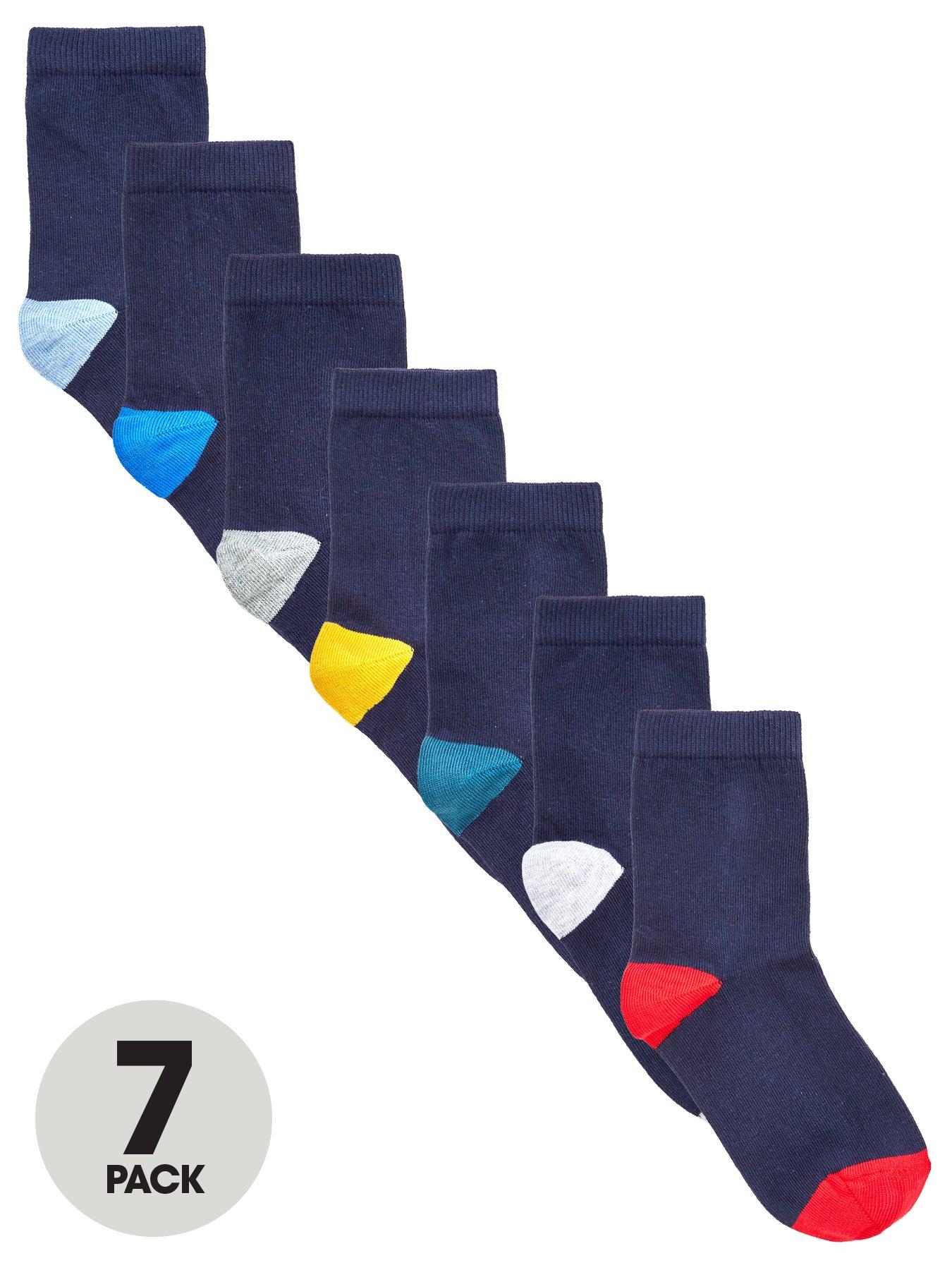 Image 1 of 3 of The Very Collection 7 Pack Contrast Colour Heel and Toe Socks - Multi