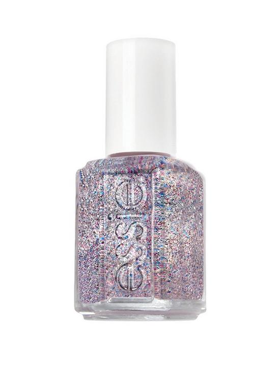 front image of essie-511-congrats-silver-pink-glitter-nail-polish