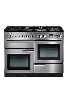 Rangemaster PROP110DFFSS Professional + 110cm Wide Dual Fuel Range Cooker - Stainless Steel