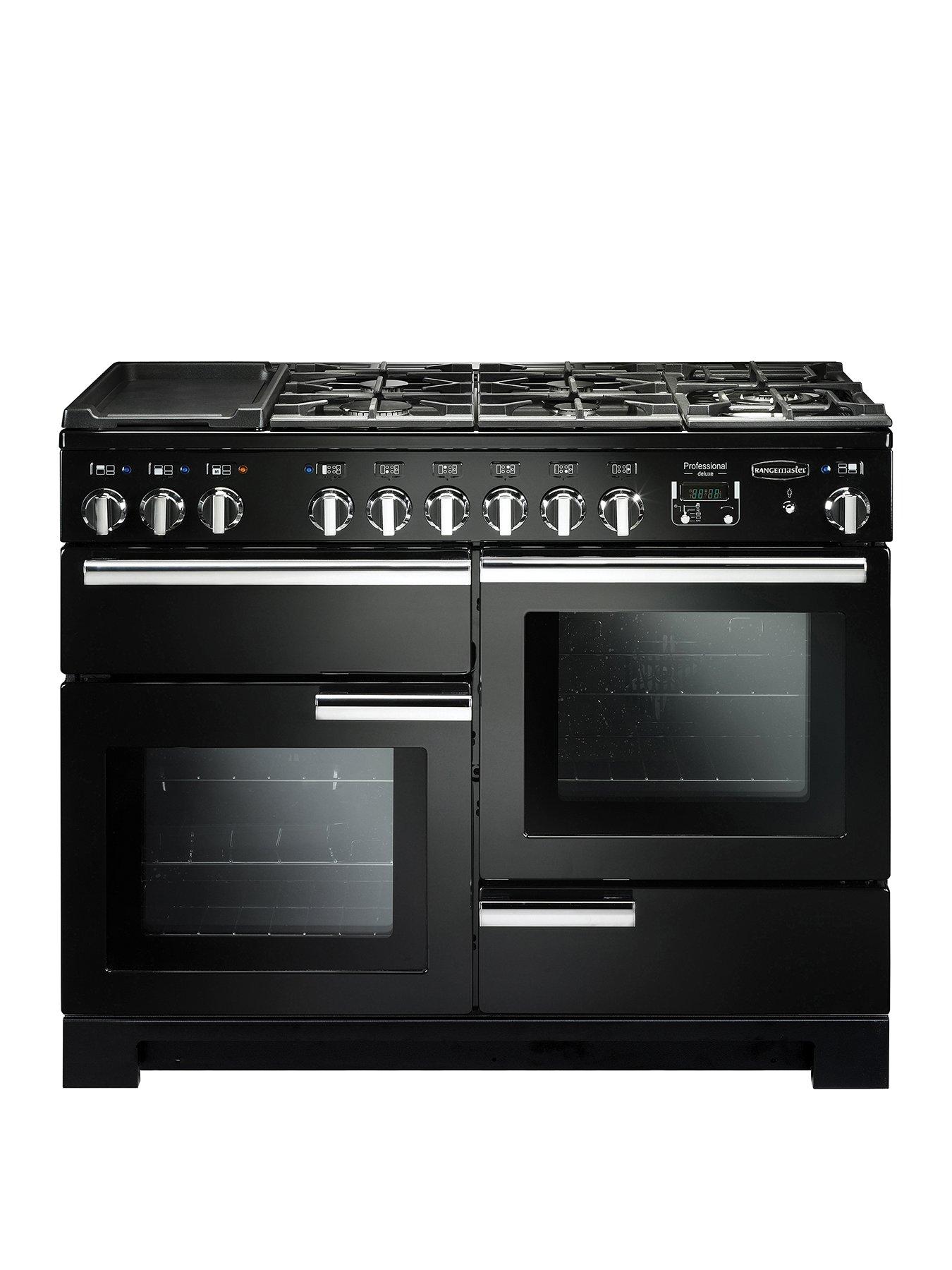 Rangemaster  Pdl110Dffgb Professional Deluxe 110Cm Wide Dual Fuel Range Cooker – Black