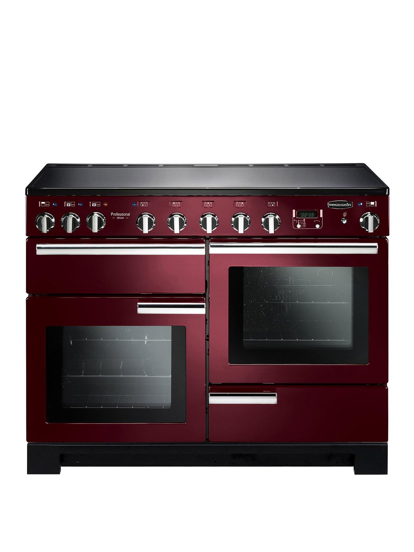 Rangemaster  Pdl110Eicy Professional Deluxe 110Cm Wide Electric Range Cooker With Induction Hob – Cranberry