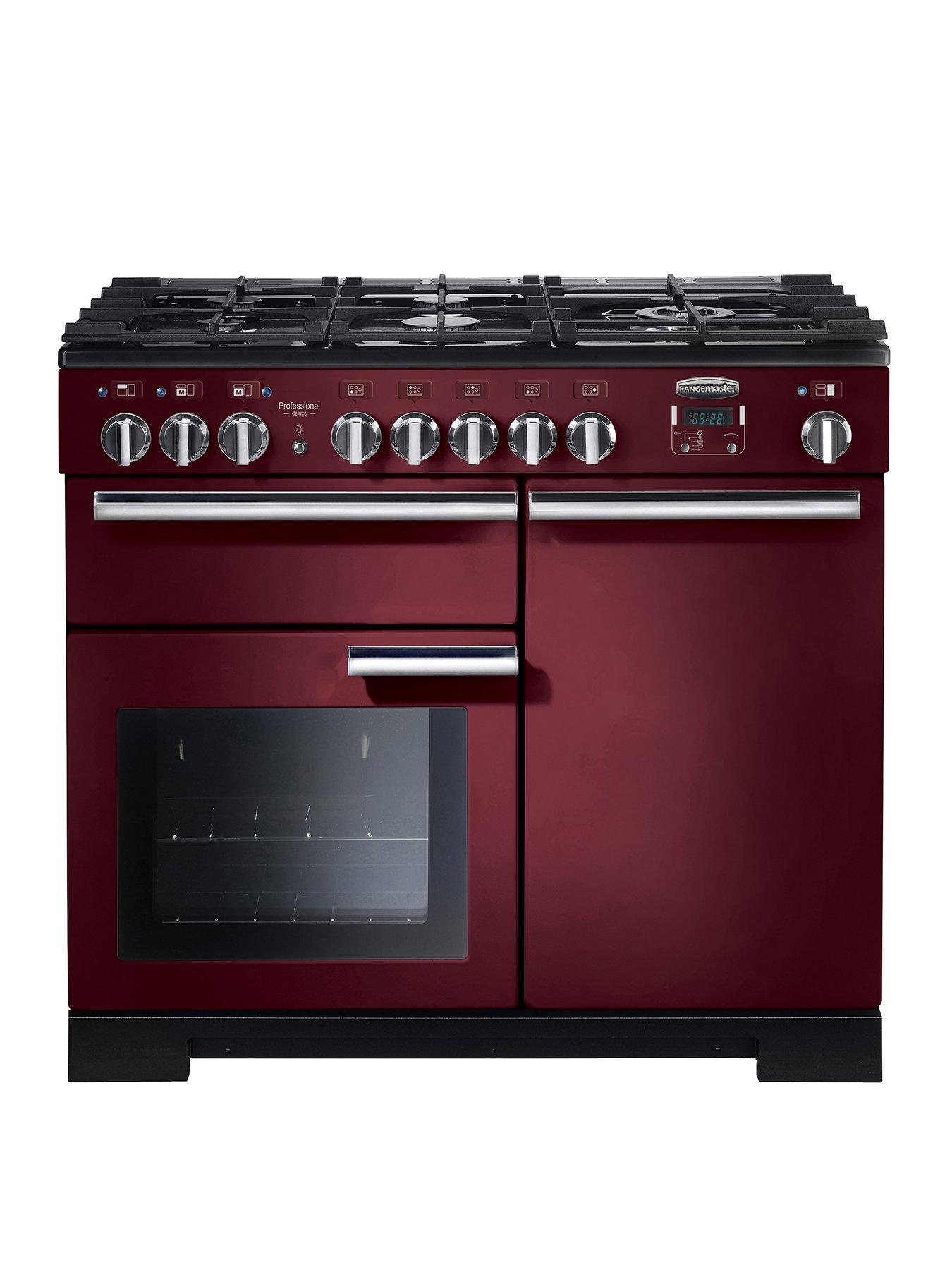 Rangemaster  Pdl100Dffcy Professional Deluxe 100Cm Wide Dual Fuel Range Cooker – Cranberry