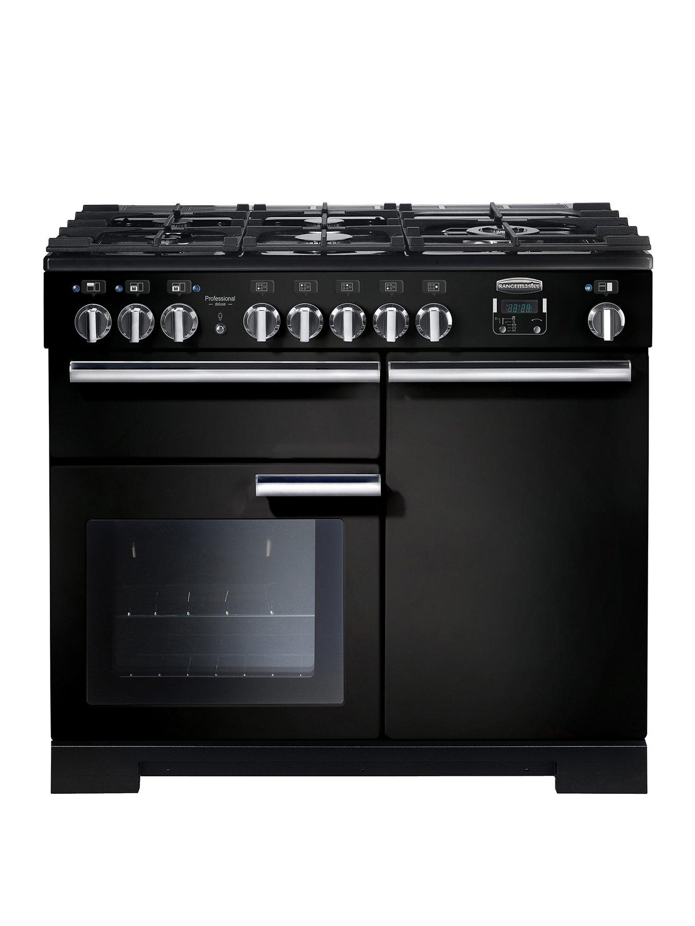 Rangemaster  Pdl100Dffgb Professional Deluxe 100Cm Wide Dual Fuel Range Cooker – Black