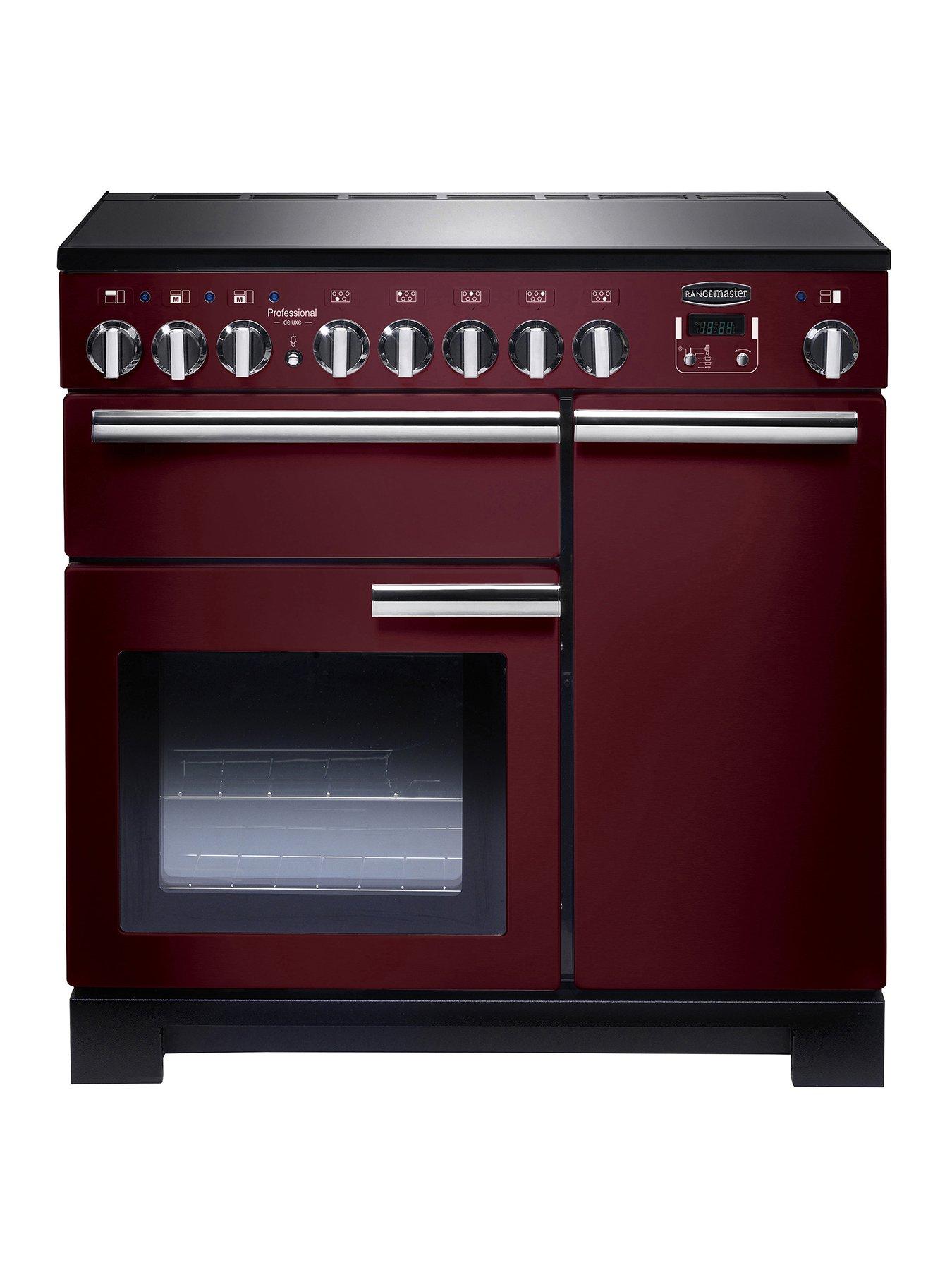 Rangemaster  Pdl90Eicy Professional Deluxe 90Cm Wide Electric Range Cooker With Induction Hob -Cranberry