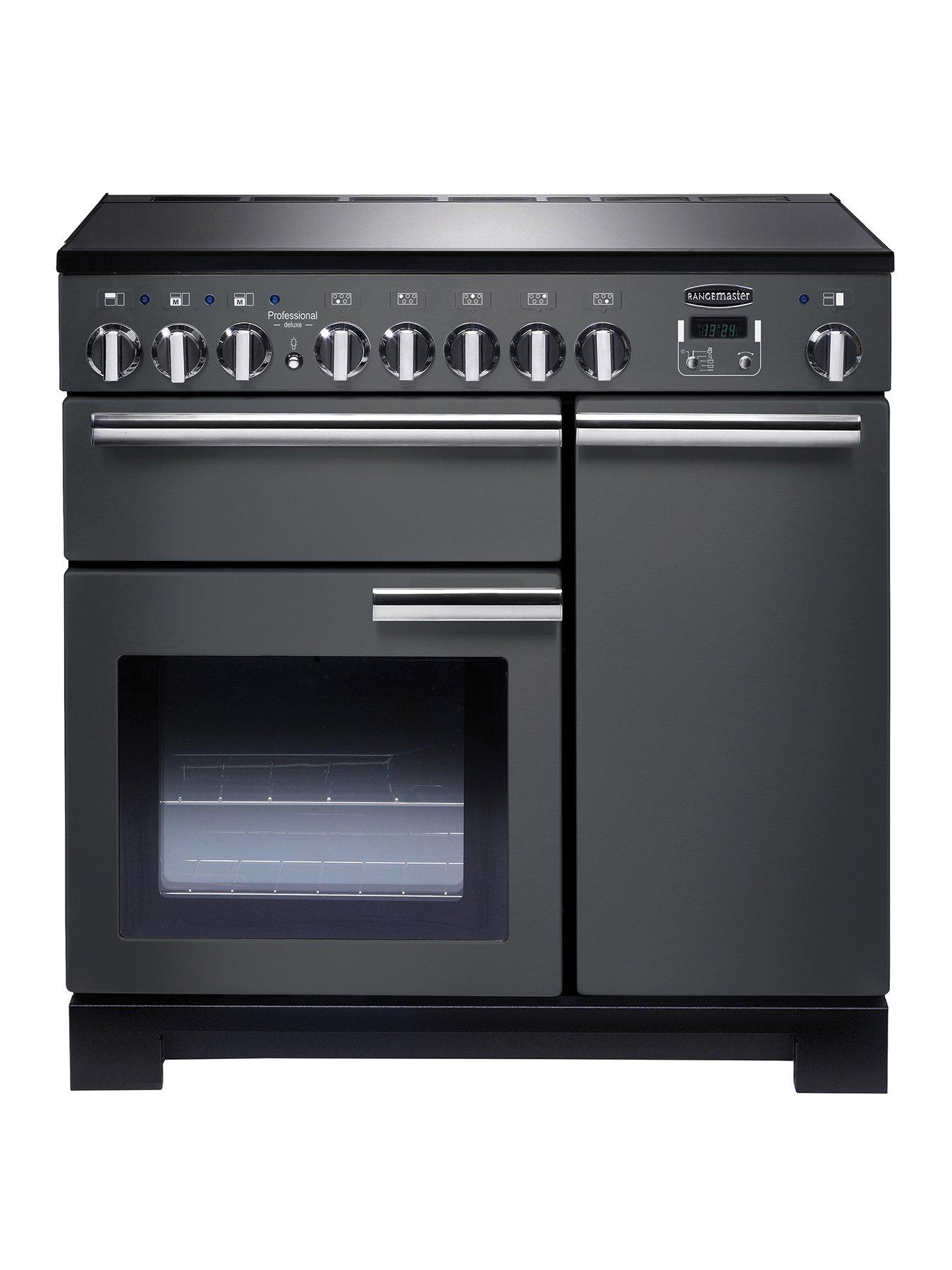 Rangemaster  Pdl90Eisl Professional Deluxe 90Cm Wide Electric Range Cooker With Induction Hob – Slate