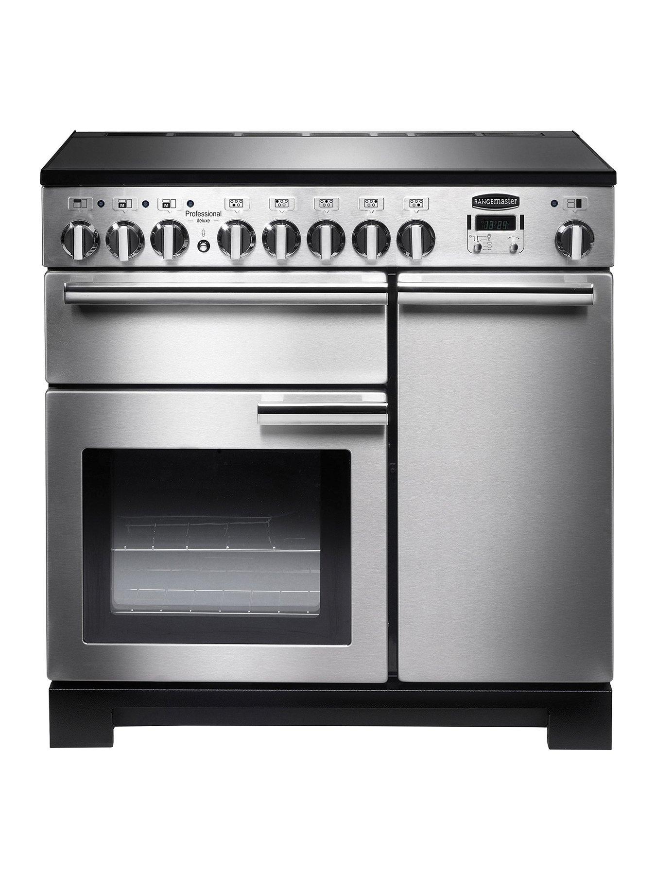 Rangemaster  Pdl90Eiss Professional Deluxe 90Cm Wide Electric Range Cooker With Induction Hob – Stainless Steel