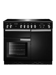 Rangemaster PROP100ECBL Professional Plus 100cm Wide Electric Range Cooker with Ceramic Hob - Black