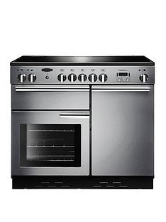 Rangemaster PROP100ECSS Professional Plus 100cm Wide Electric Range Cooker with Ceramic Hob - Stainless Steel