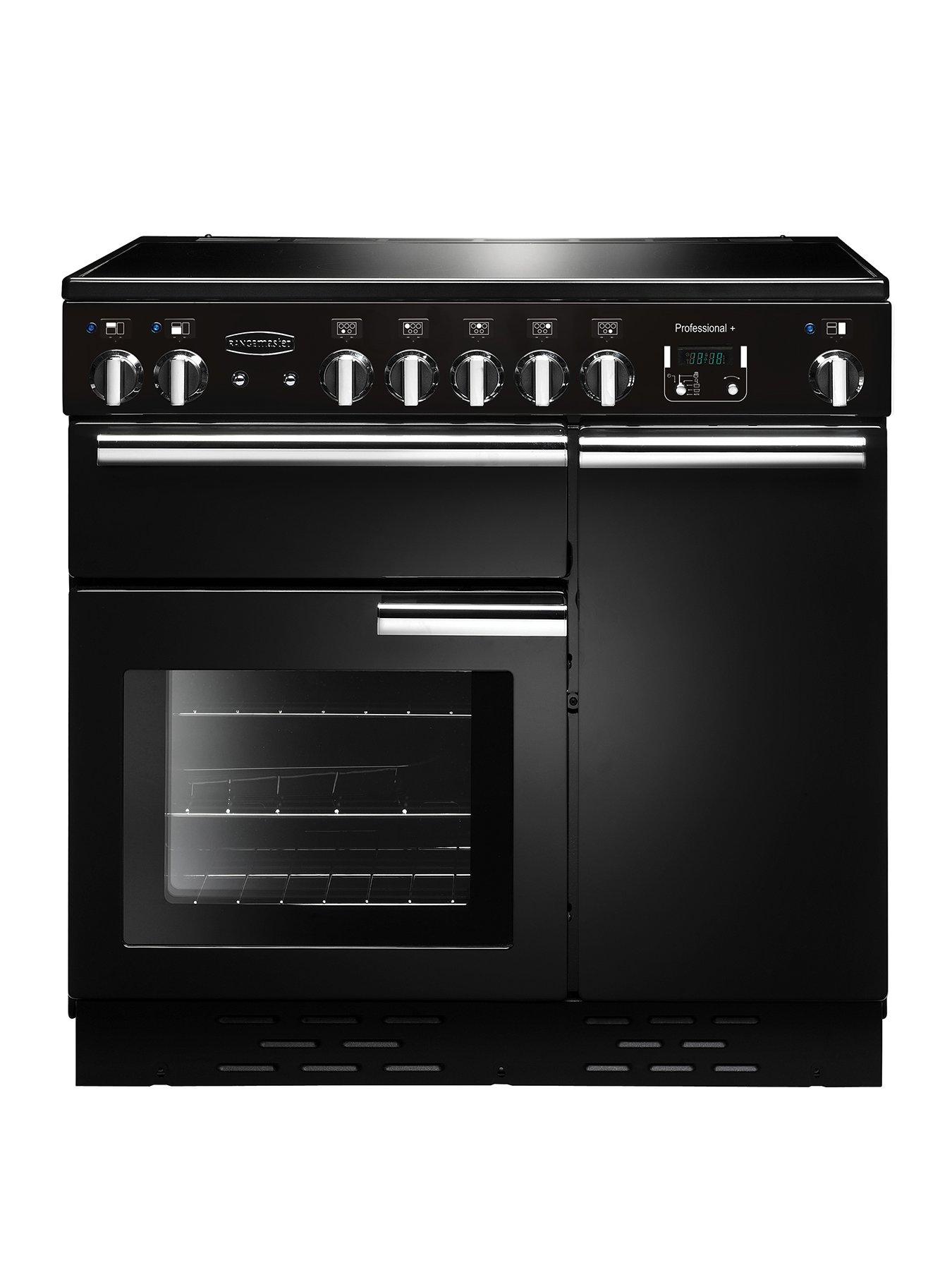 Rangemaster  Prop90Eigb Professional Plus 90Cm Wide Electric Range Cooker With Induction Hob – Black