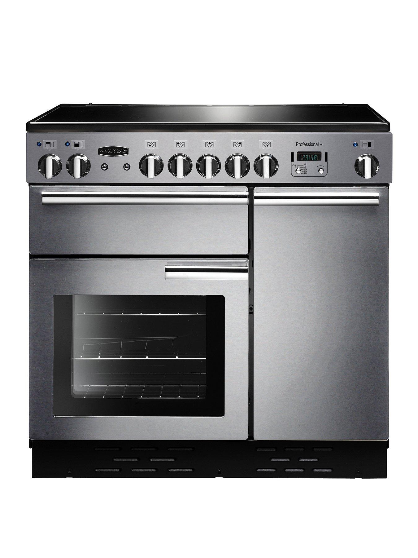 Rangemaster  Prop90Eiss Professional Plus 90Cm Wide Electric Range Cooker With Induction Hob - Stainless Steel