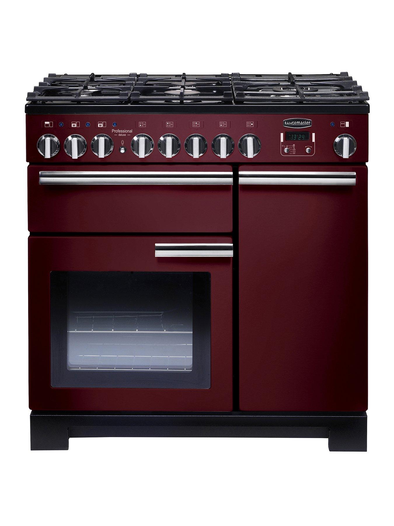 Rangemaster  Pdl90Dffcy Professional Deluxe 90Cm Wide Dual Fuel Range Cooker - Cranberry
