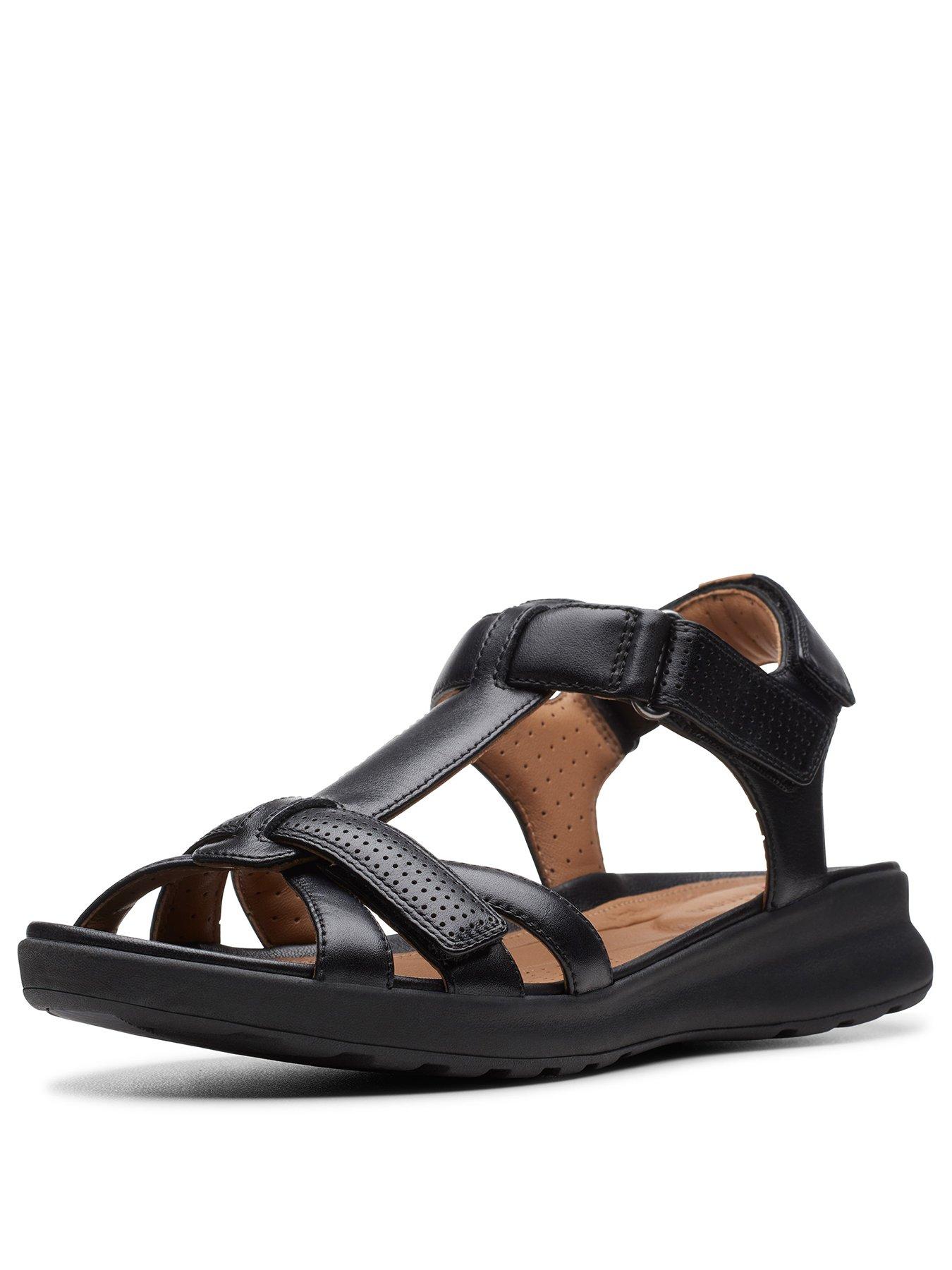 clarks black sandals