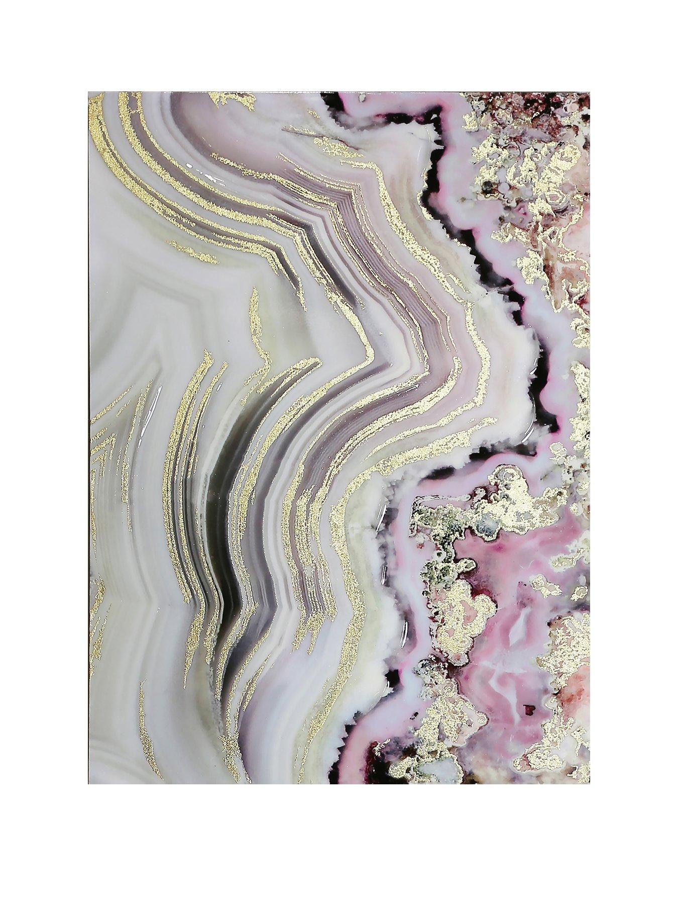 Arthouse Pink Agate Gloss Canvas Very Co Uk