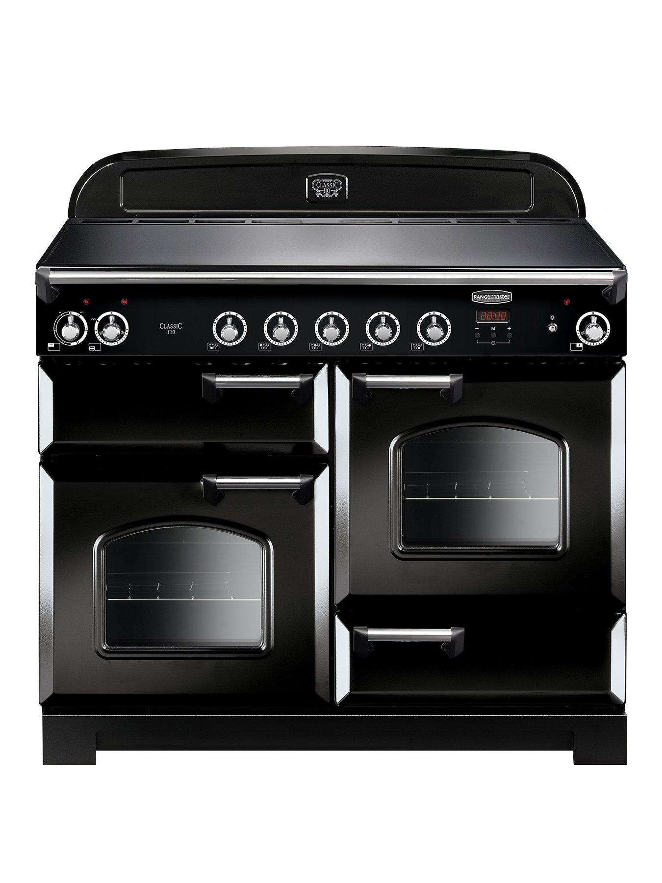 Rangemaster  Cla110Eibl Classic Deluxe 110Cm Wide Electric Range Cooker With Induction Hob – Black