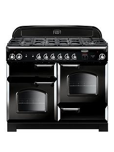 Rangemaster CLA110DFFBL Classic Deluxe 110cm Wide Dual Fuel Range Cooker - Black