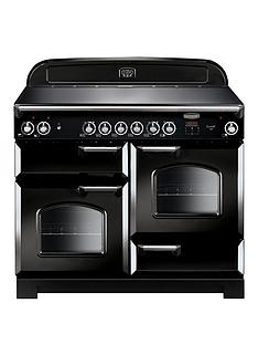 Rangemaster CLA110ECBL Classic Deluxe 110cm Wide Electric Range Cooker with Ceramic Hob - Black