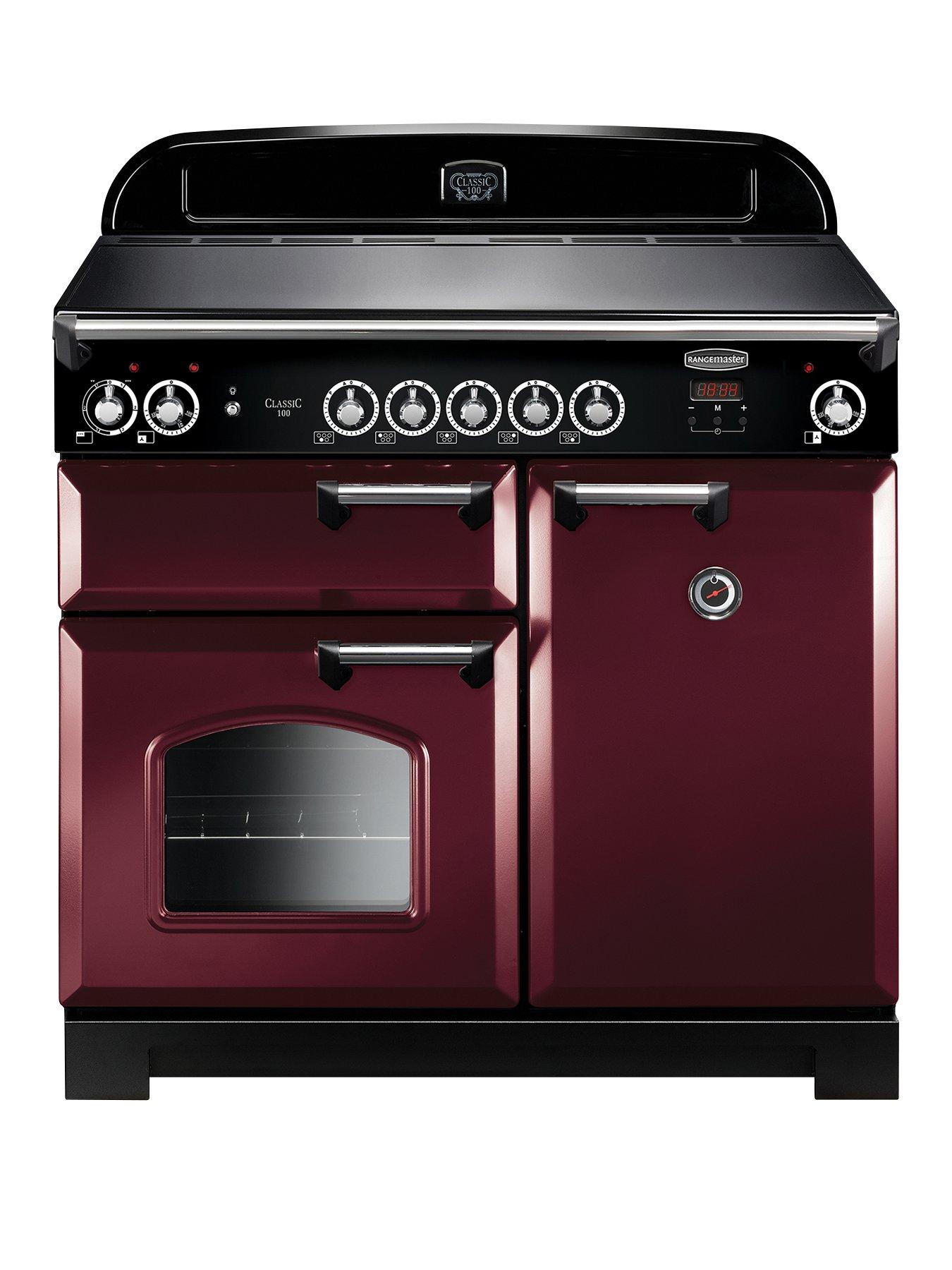 Rangemaster  Cla100Eicy Classic 100Cm Wide Electric Range Cooker With Induction Hob – Cranberry