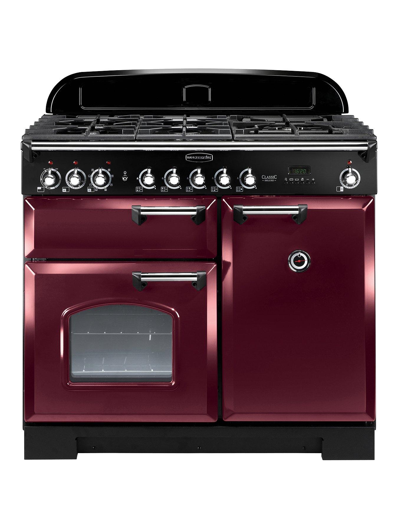 Rangemaster  Cdl100Dffcy Classic Deluxe 100Cm Dual Fuel Range Cooker Cranberry