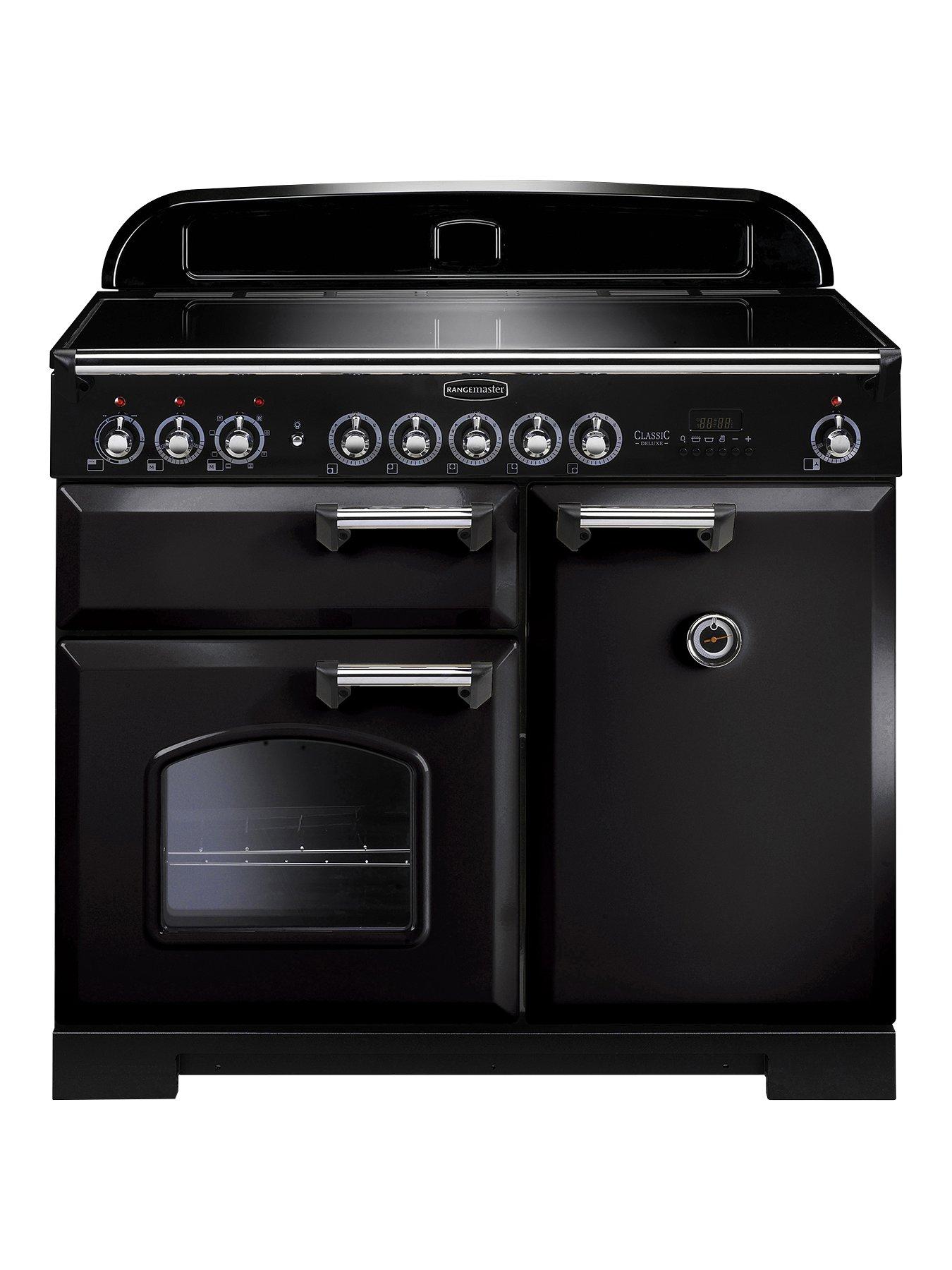 Rangemaster  Cdl100Eibl Classic Deluxe 100Cm Wide Electric Range Cooker With Induction Hob - Black