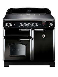 Rangemaster CLA100ECBL Classic 100cm Wide Electric Range Cooker with Ceramic Hob - Black