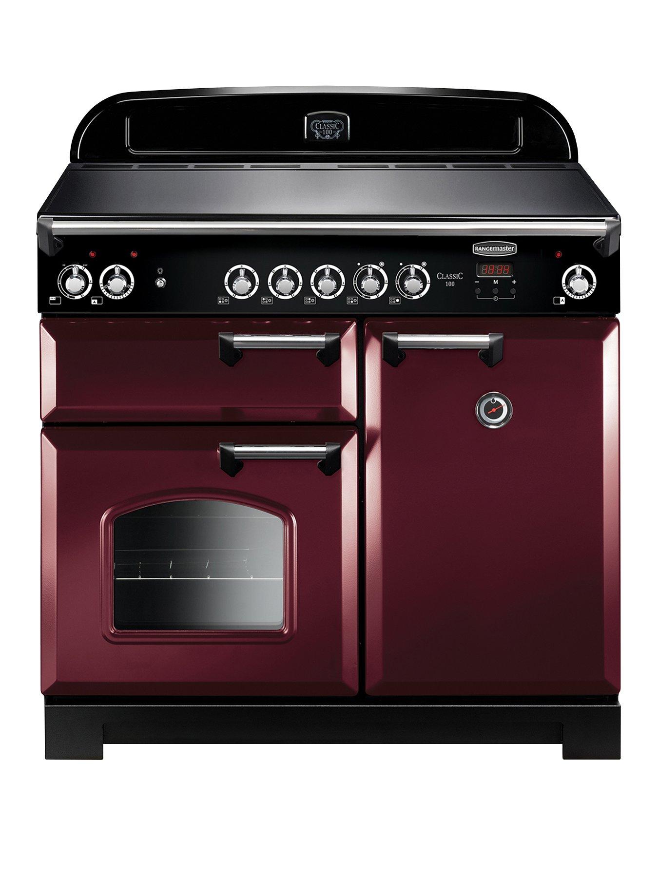 Rangemaster  Cla100Eccy Classic 100Cm Wide Electric Range Cooker – Cranberry