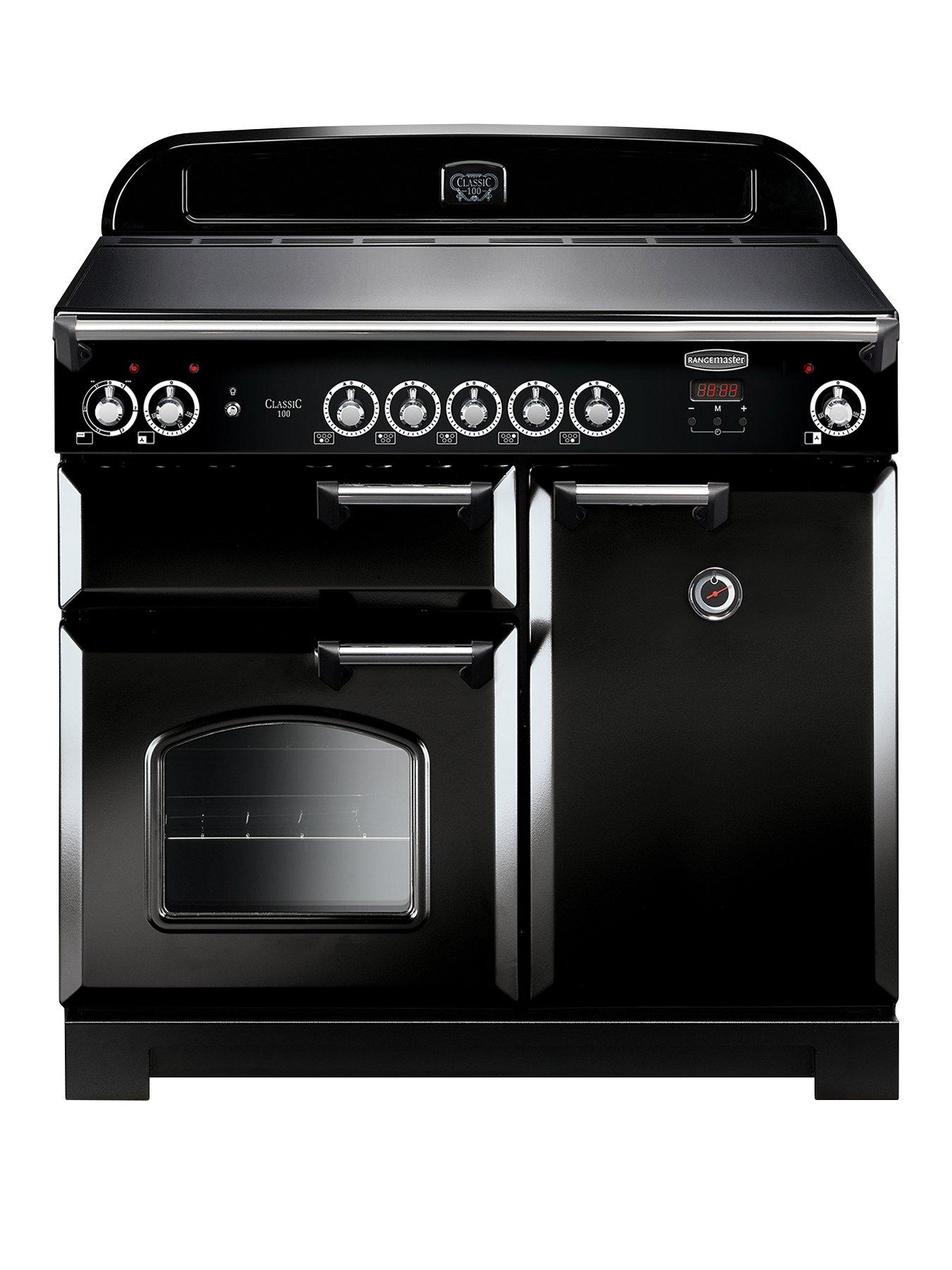 Rangemaster  Cla100Eibl Classic 100Cm Wide Electric Range Cooker With Induction Hob - Black