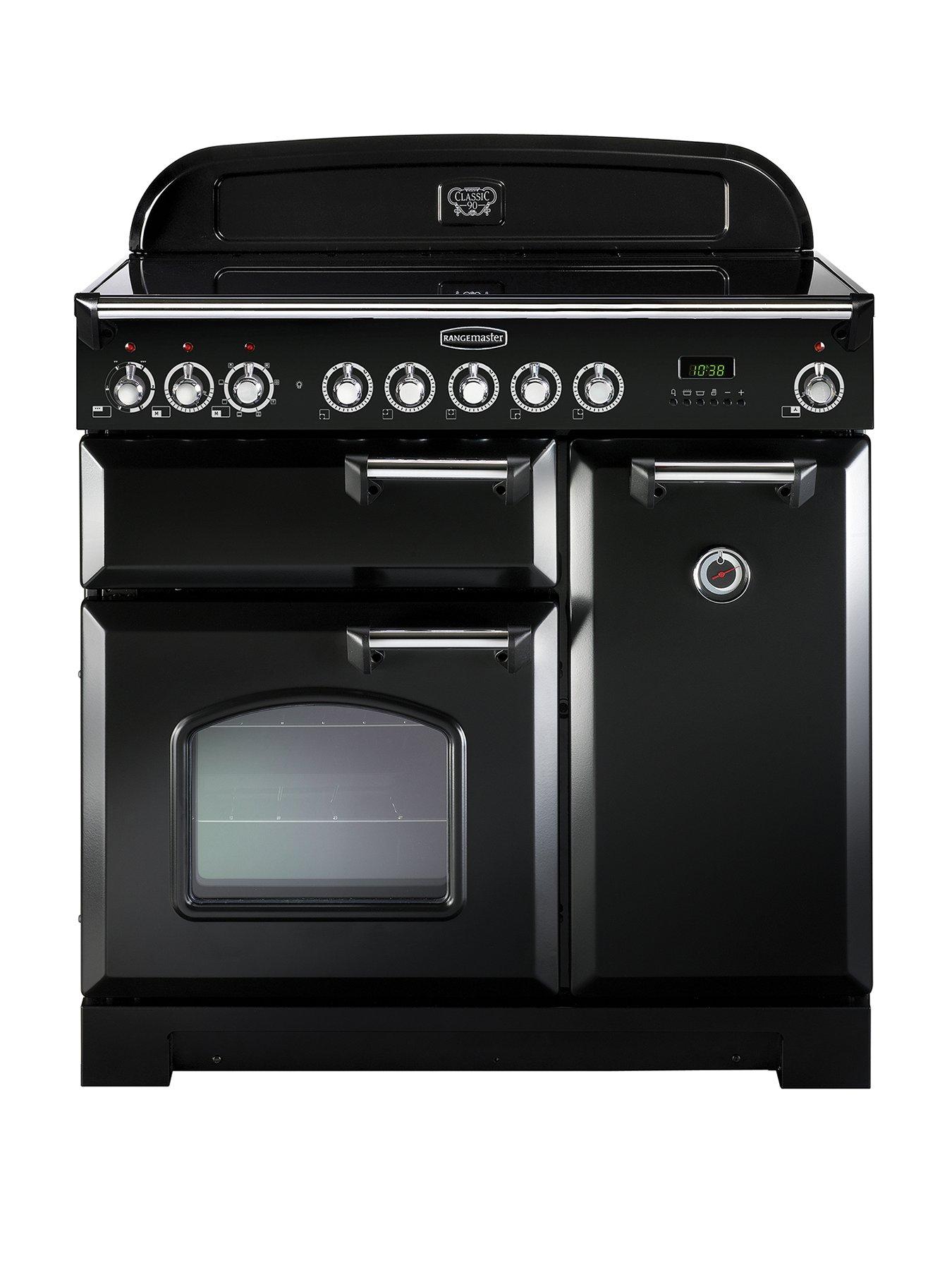 Rangemaster  Cdl90Eibl Classic Deluxe 90Cm Wide Electric Range Cooker With Induction Hob - Black