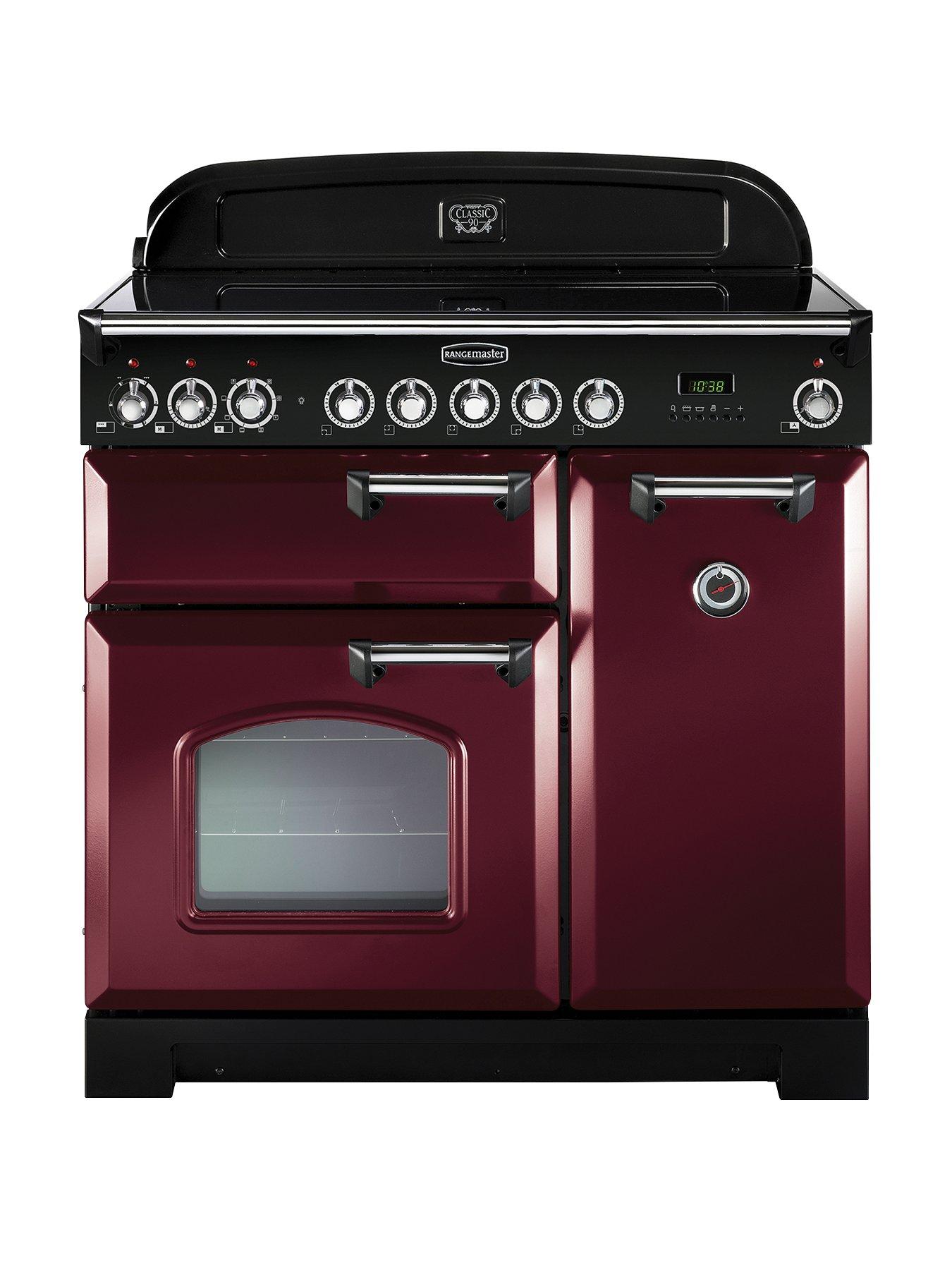 Rangemaster  Cdl90Eicy Classic Deluxe 90Cm Wide Electric Range Cooker With Induction Hob - Cranberry