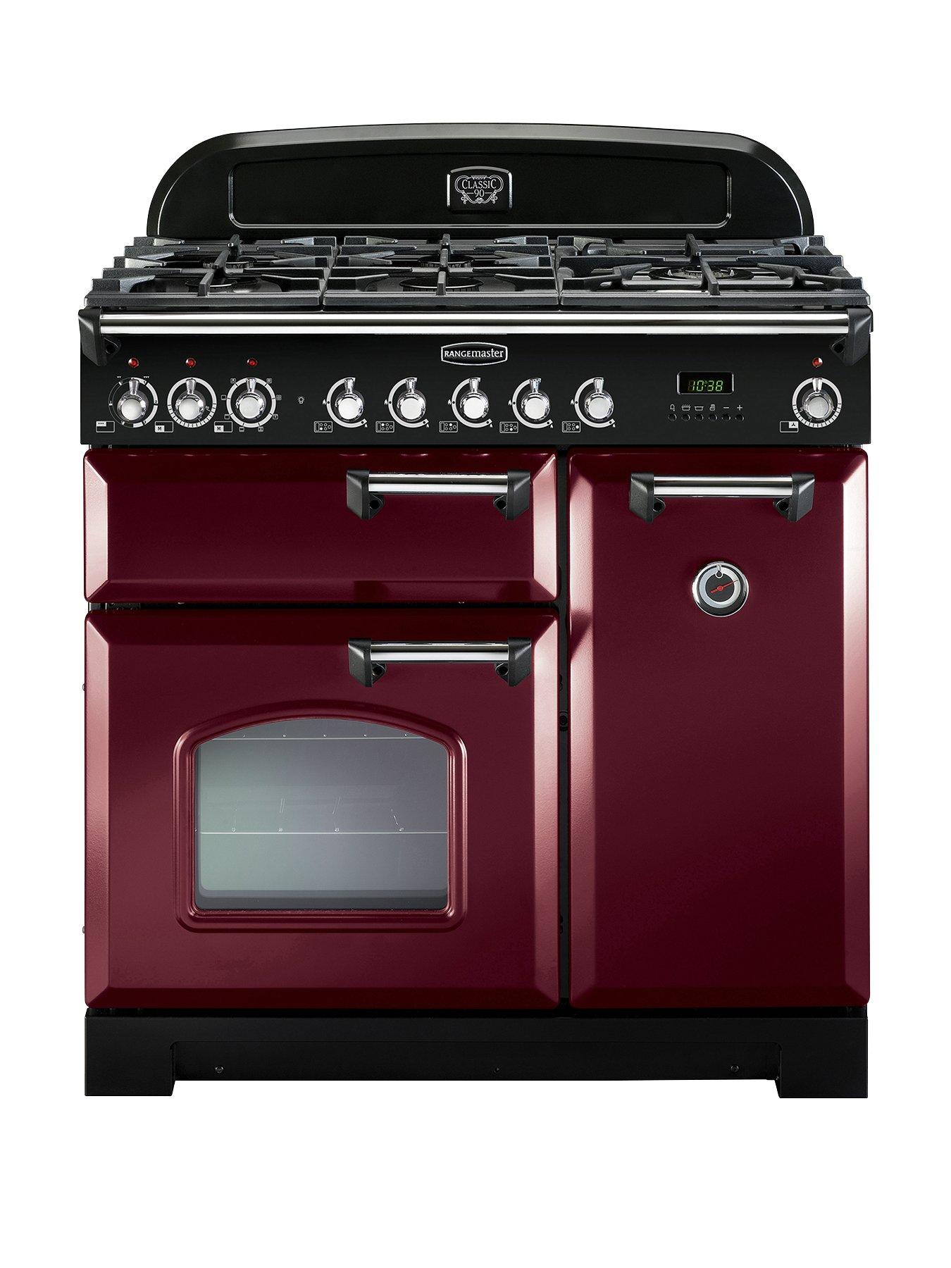 Rangemaster  Cdl90Dffcy Classic Deluxe 90Cm Wide Dual Fuel Range Cooker – Cranberry