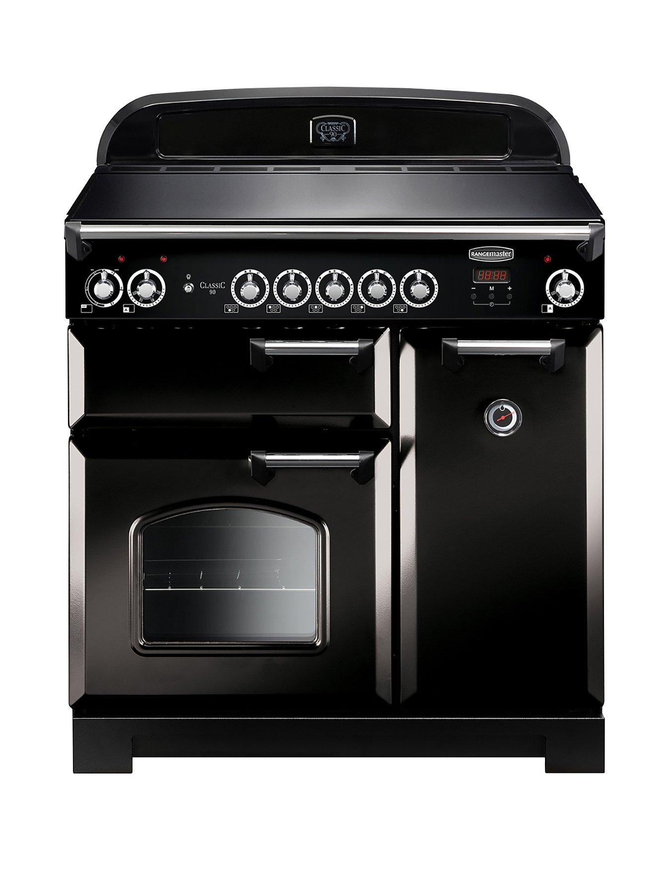 Rangemaster  Cla90Eibl Classic 90Cm Electric Range Cooker With Induction Hob - Black
