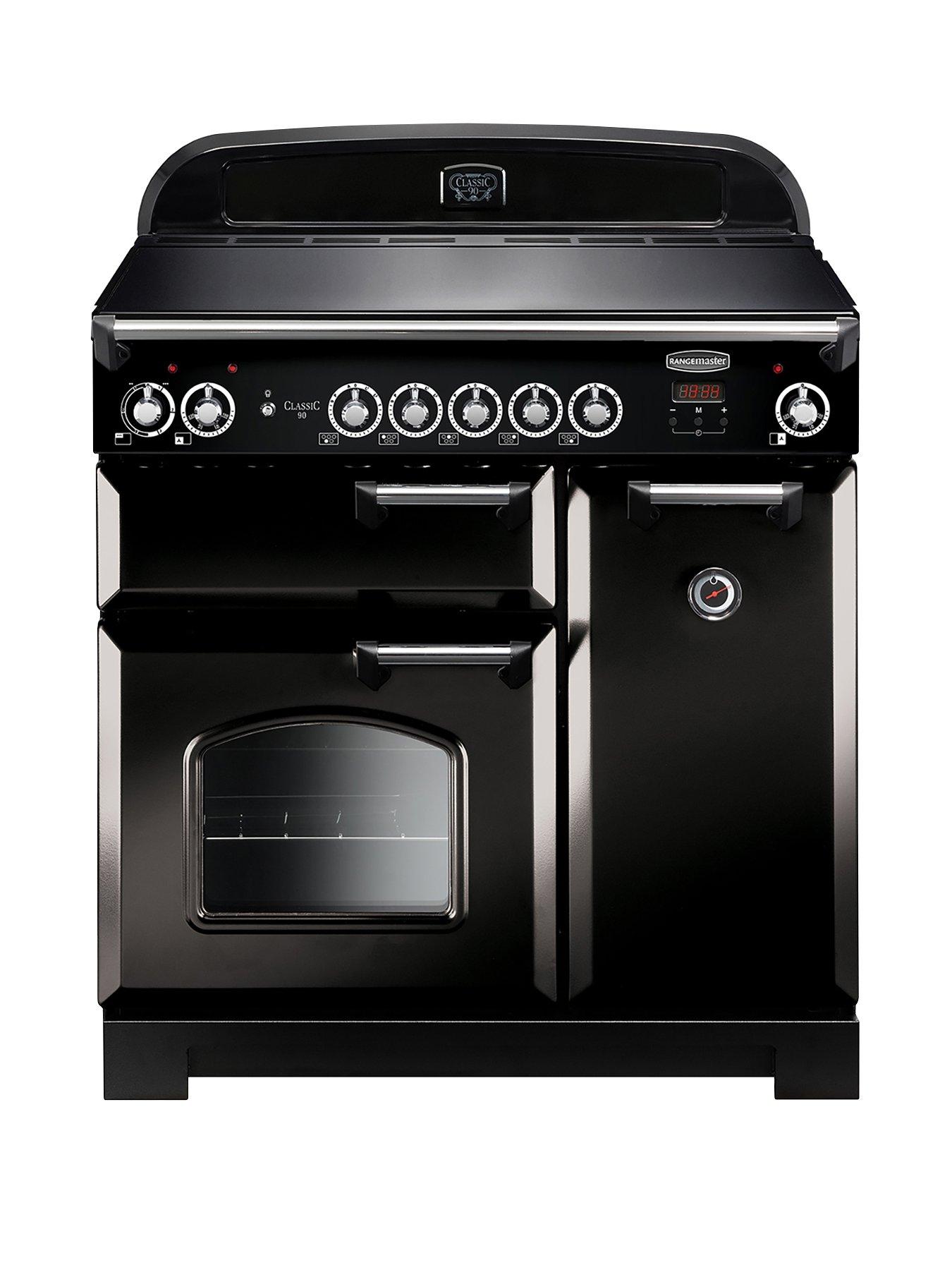 Rangemaster  Cla90Eibl Classic 90Cm Electric Range Cooker With Induction Hob – Black