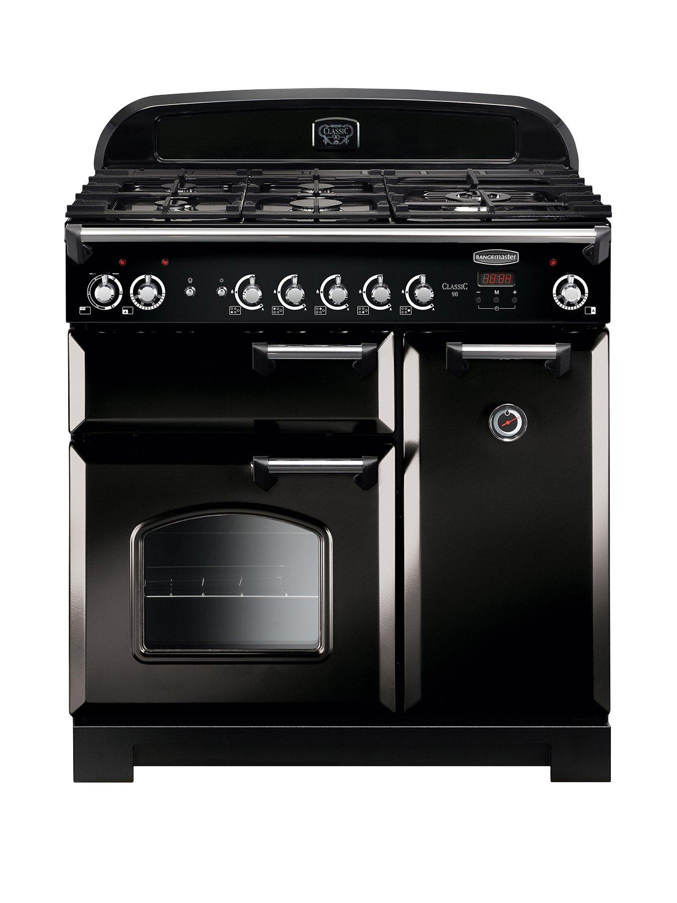 Rangemaster  Cla90Dffbl Classic 90Cm Wide Dual Fuel Range Cooker - Black