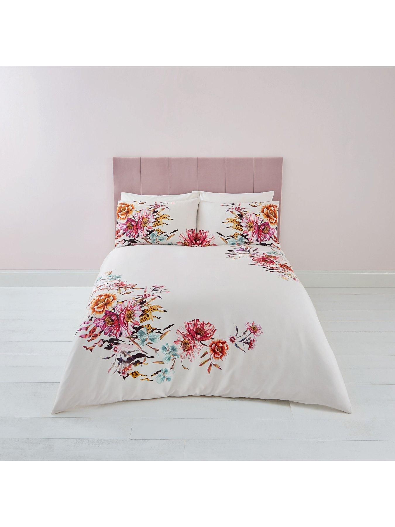 River Island Floral Print 100 Cotton Duvet Cover Set Very Co Uk