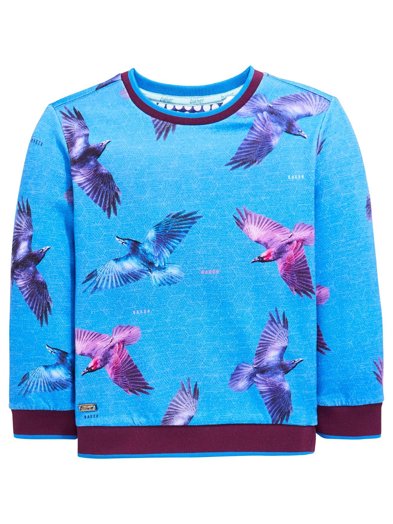 ted baker teal bird print dress