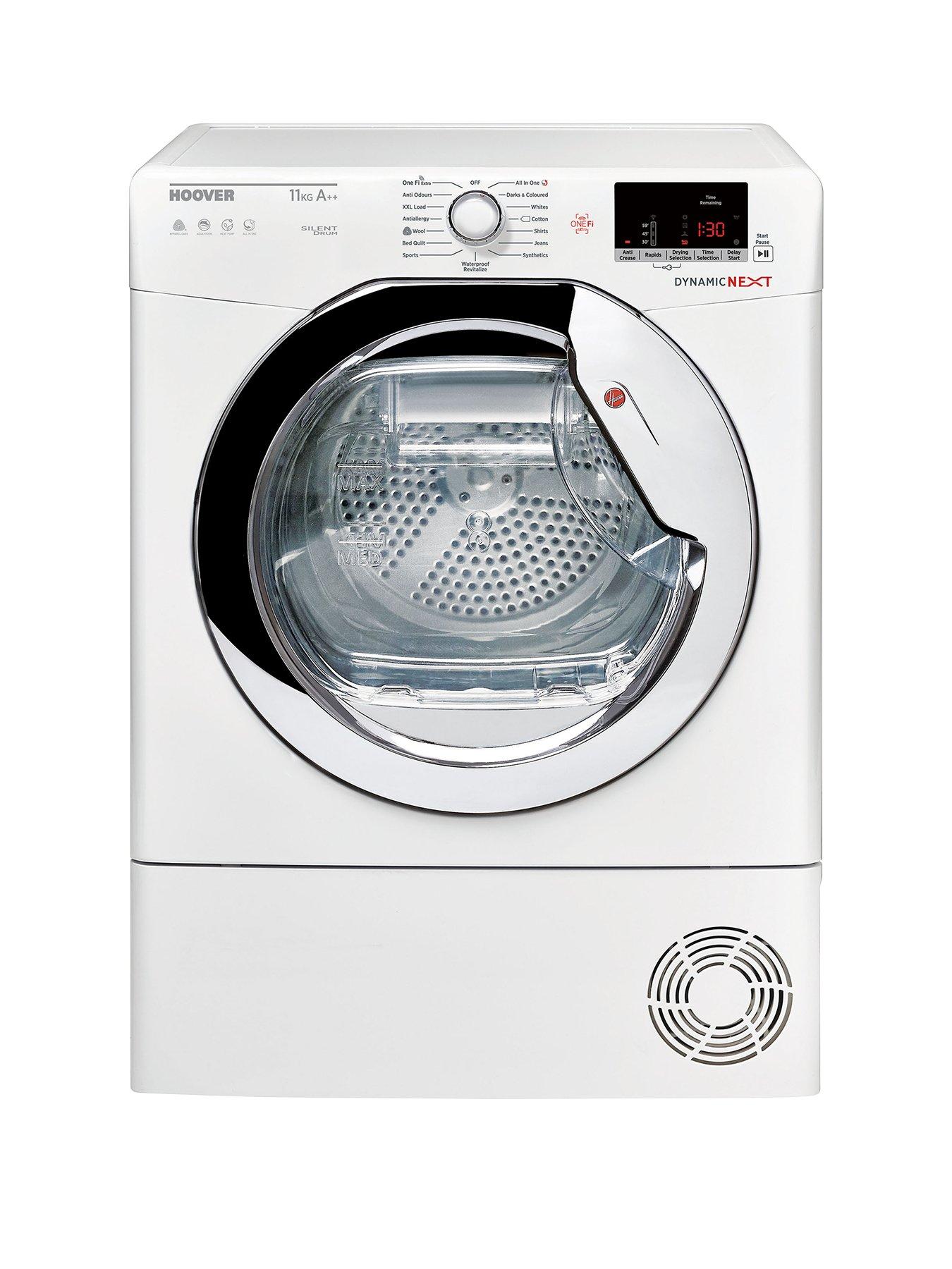 Hoover Dynamic Next Dxwh11A2Dcexm 11Kg Load, Aquavision, Heat Pump Condenser Tumble Dryer - White