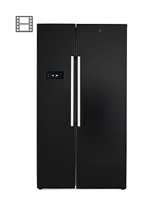 Hoover HSBSF178BK 90.8cm Wide Total No Frost 2-Door American Style Fridge Freezer - Black
