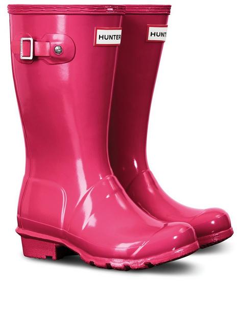 hunter-original-kids-gloss-wellington-boots-bright-pink