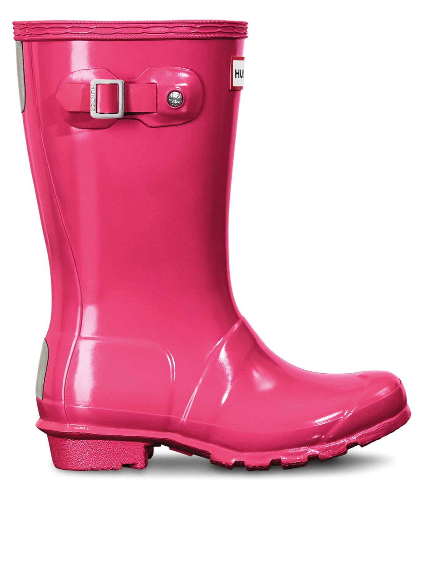 Hunter Original Kids Gloss Wellington Boots Bright Pink very