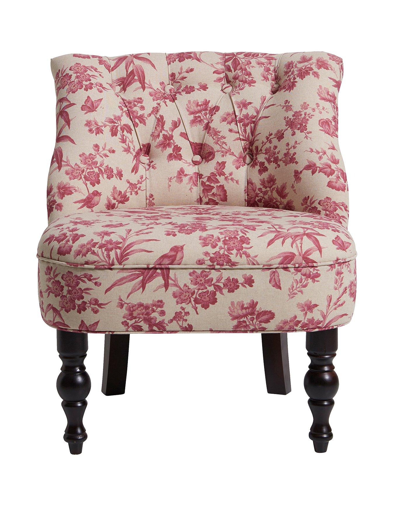 Odette Fabric Amelia Accent Chair Raspberry