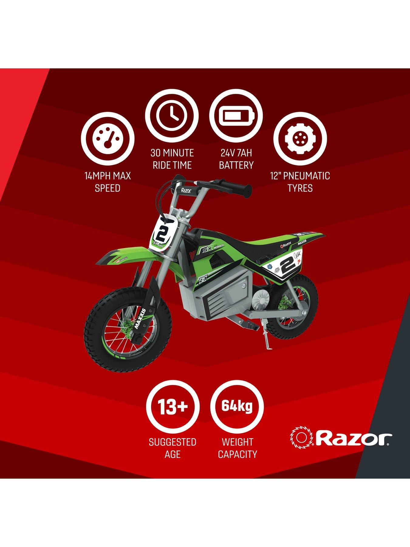 Image 4 of 7 of Razor SX350 McGrath Electric Dirt Bike for Kids 13+ - Green